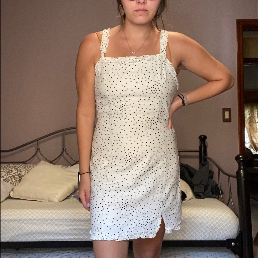 Urban Outfitters Wren Linen Ruffle Mini Dress